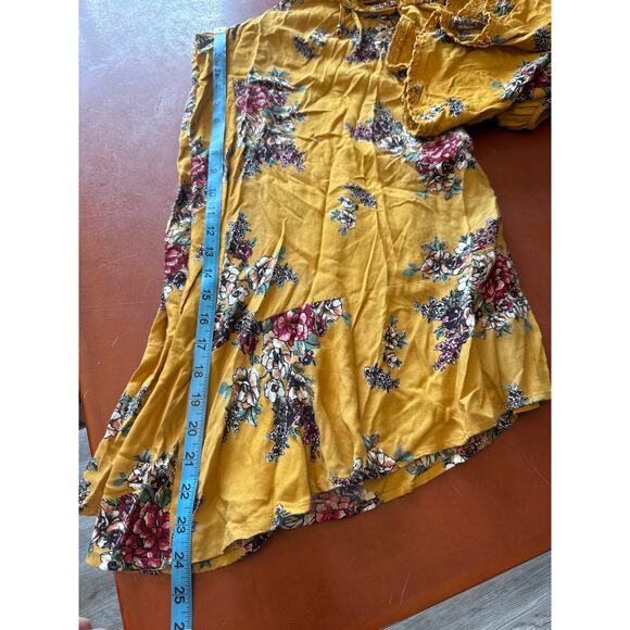 Angie Floral Tube Jumpsuit Romper – Gold Boho Style – Women’s Medium - Picture 5 of 7